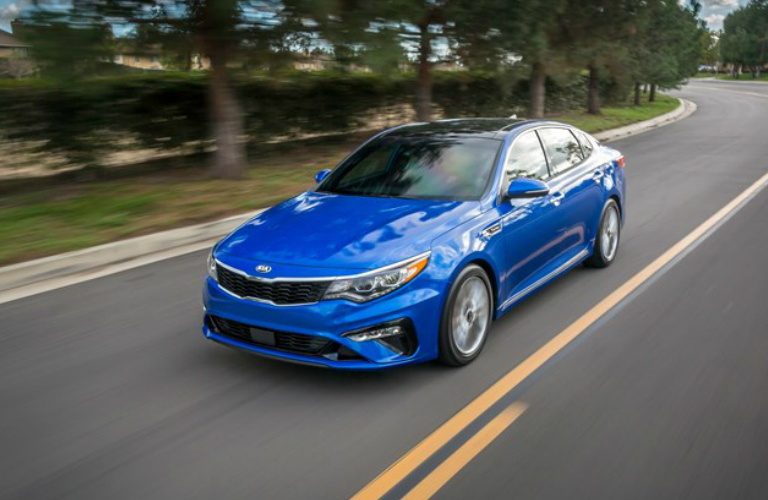 Front View of Blue 2019 Kia Optima