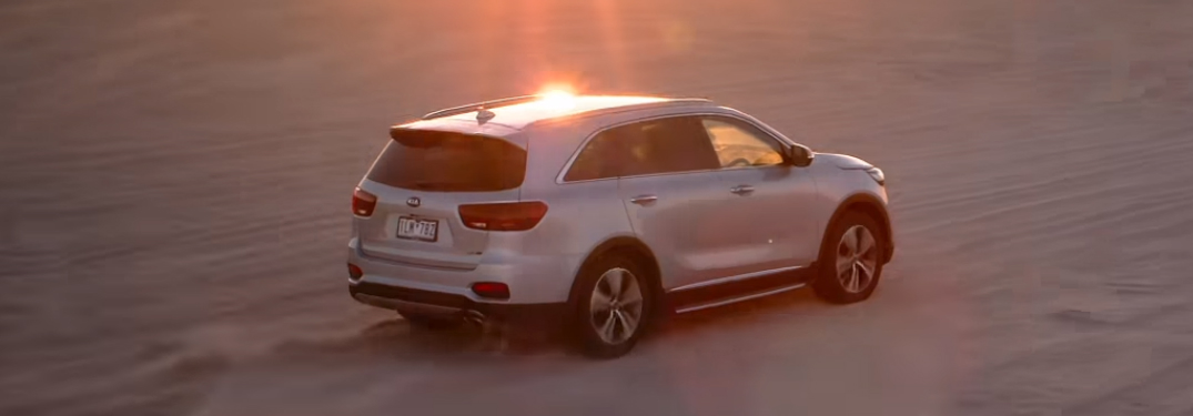 Silver 2019 Kia Sorento with the Sunset in the Background