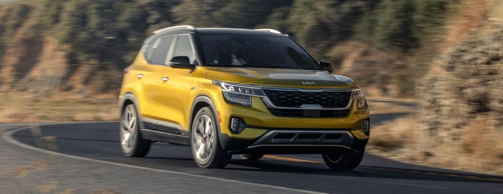 2022 Kia Seltos side and front view