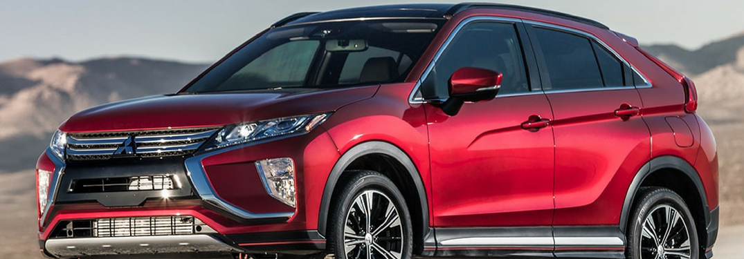 Side quarter profile of the 2018 Mitsubishi Eclipse Cross in a desert