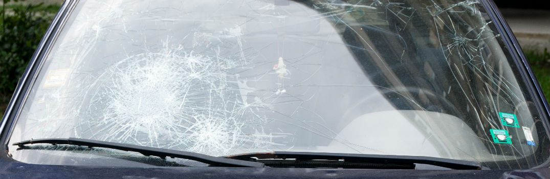 windshield on a vehicle