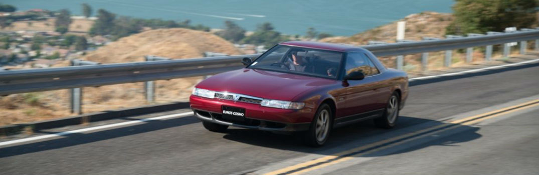 classic Mazda on the road