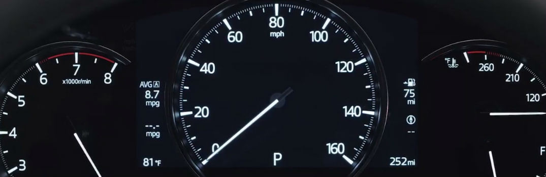 close-up of Mazda configurable display