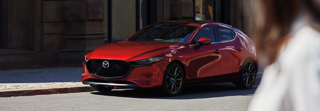 2020 Mazda3 hatchback parked on city street