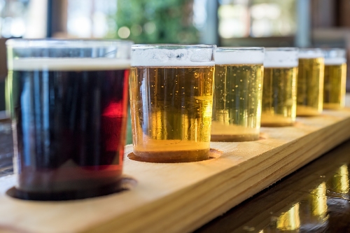 5 beers in a sampler