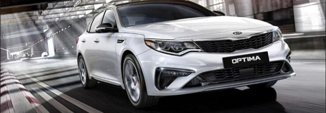 2020 Kia Optima front view while driving on road