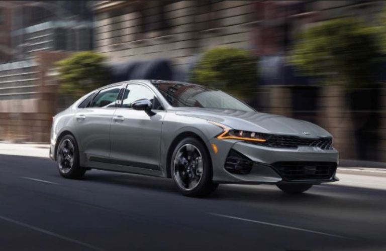 2021 Kia K5 driving side view of front