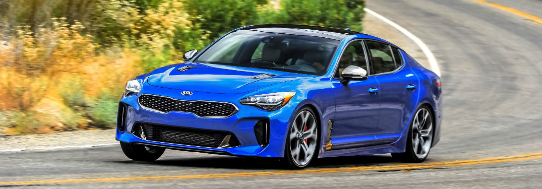 2018 Kia Stinger blue exterior front