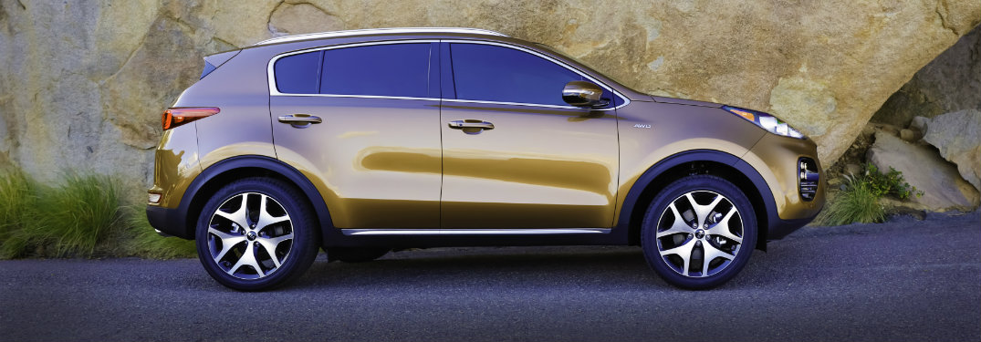 right side of burnt orange kia sportage