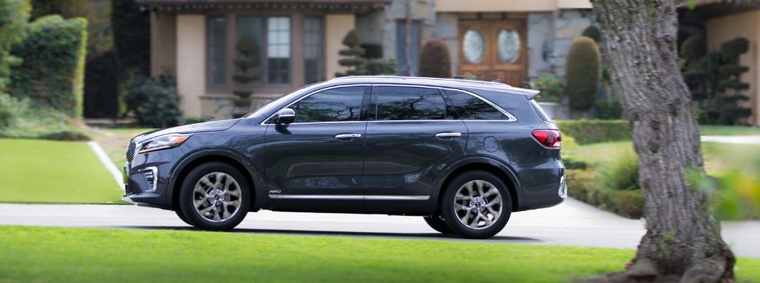 Exterior view of a gray 2020 Kia Sorento