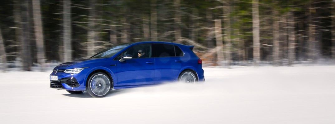 The 2022 Golf R is available with a new all-wheel-drive system.