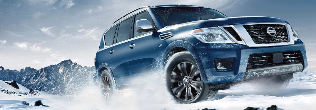 2020 Nissan Armada going through the snow