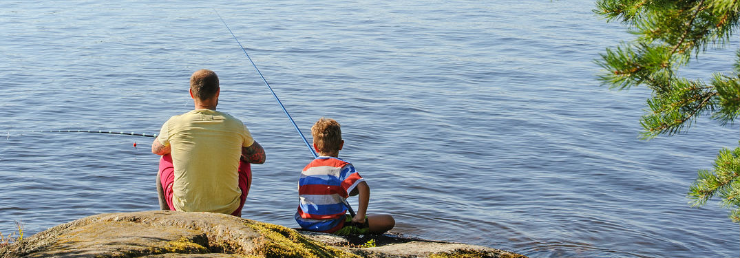 Father and son fishing