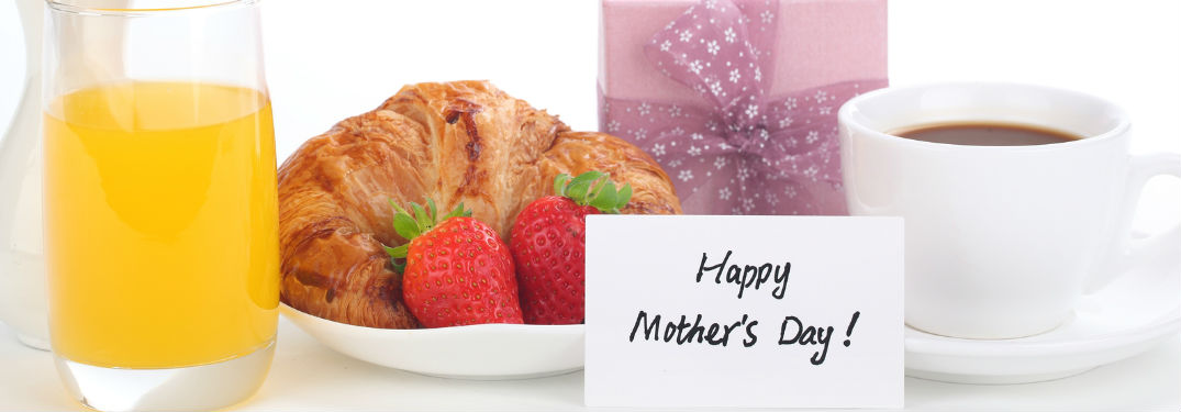 Happy Mother's Day note set before gifts