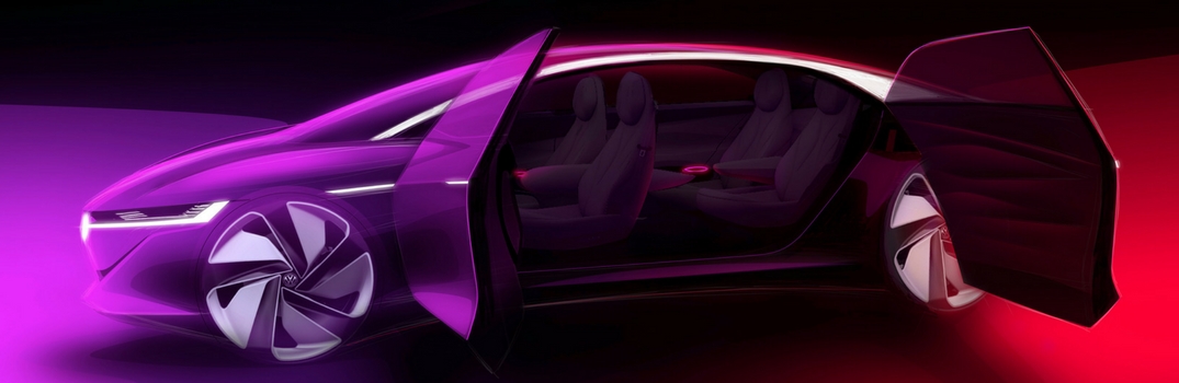 Sketch of the Volkswagen I.D. VIZZION concept car