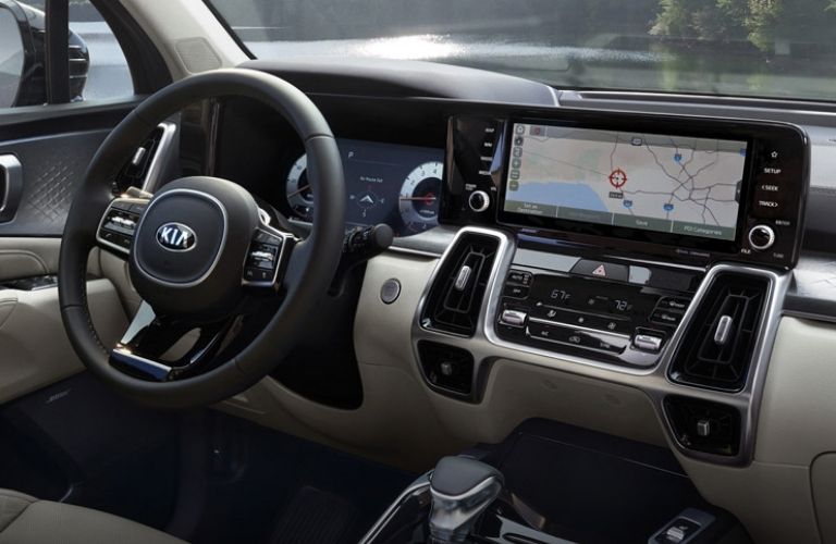 2021 Kia Sorento front console complete view