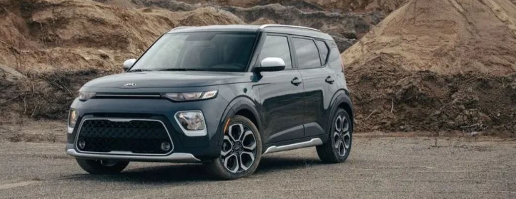 View of the 2022 Kia Soul surrounded by small hills