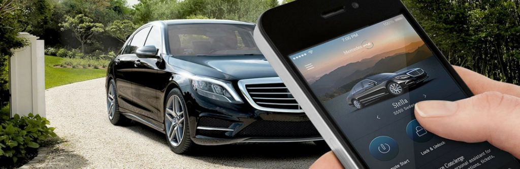 smartphone controlling mercedes-benz model