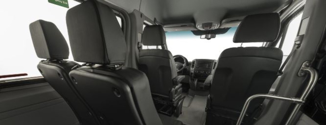 seats in a Mercedes-Benz Sprinter van