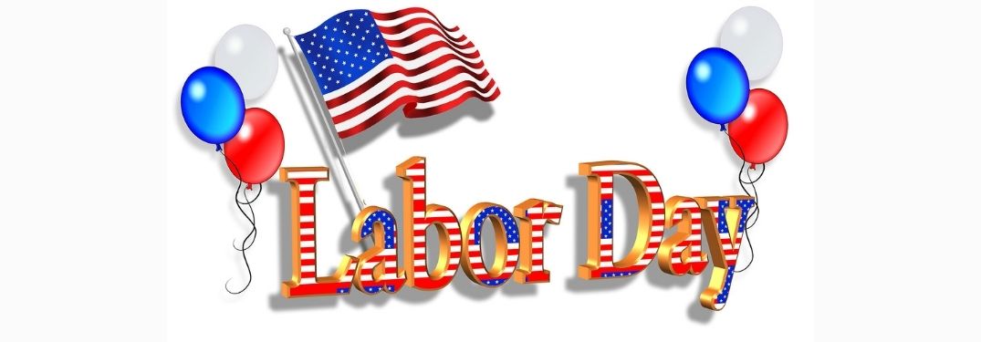 Labor Day image with American Flag