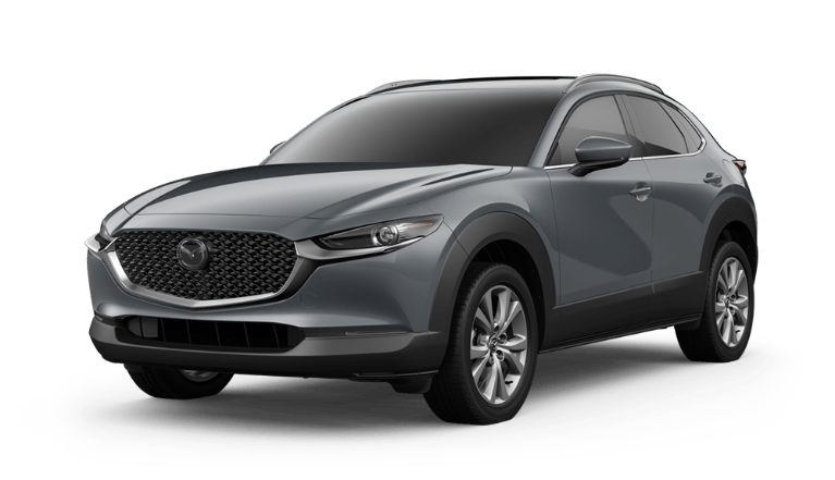 2020 Mazda CX-30 side view in Polymetal Gray Metallic