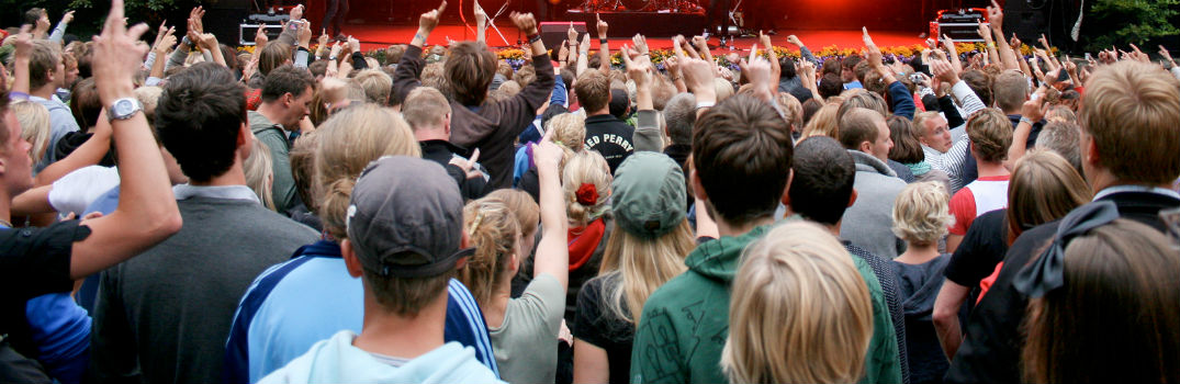 Large Crowd in front of Stage for Concert