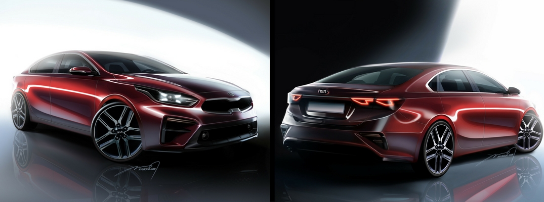 2019 Kia Forte Renderings of Front and Rear