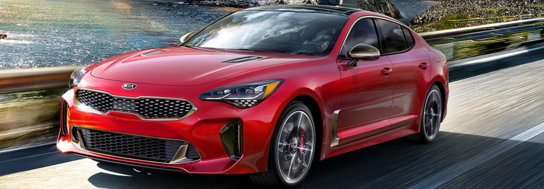 red 2018 Kia Stinger front side view