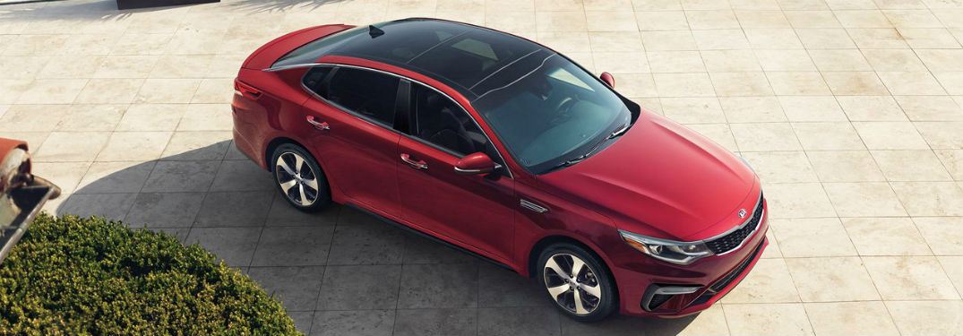 2019 Kia Optima exterior top view front fascia and passenger side