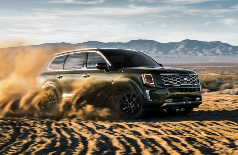 2020 Kia Telluride driving around in the dirt