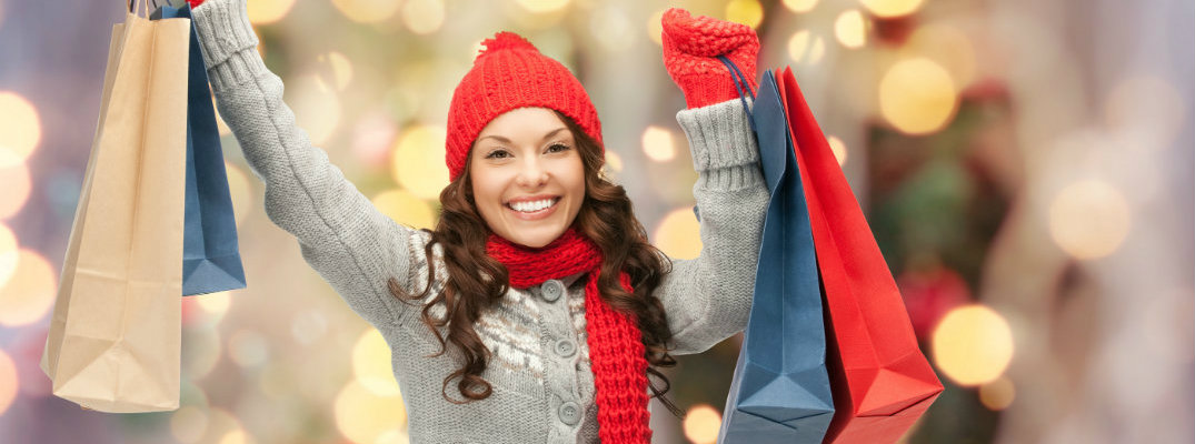 Woman shopping during the year-end holiday season