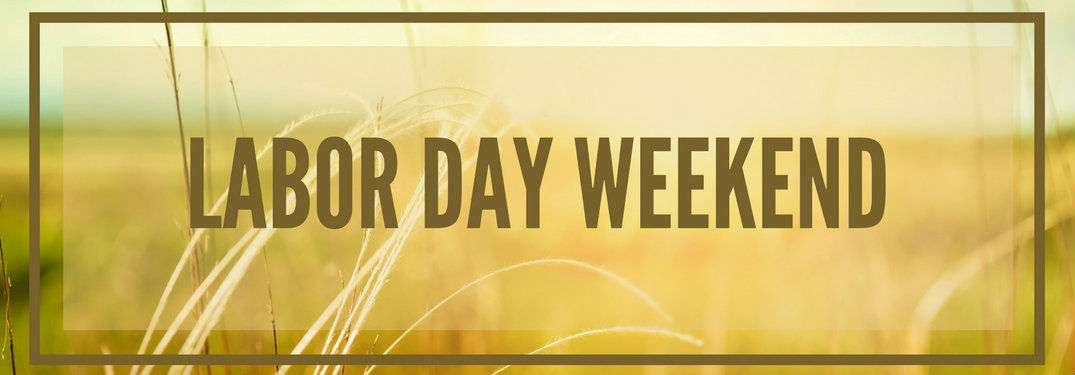 Labor Day Weekend Text over grassy background