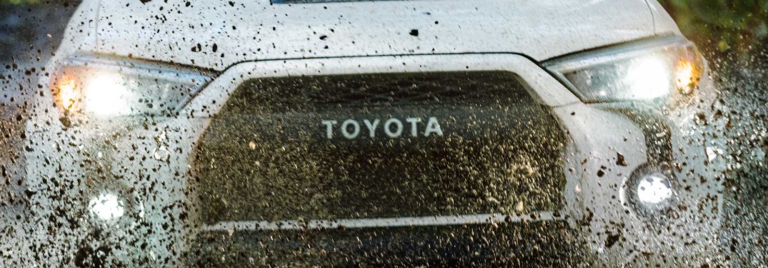2020 Toyota 4Runner grille closeup with mud
