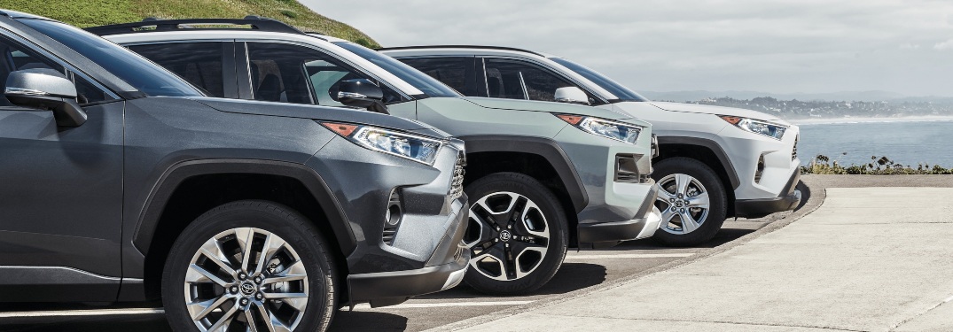 2020 Toyota RAV4 in multiple colors at the beach