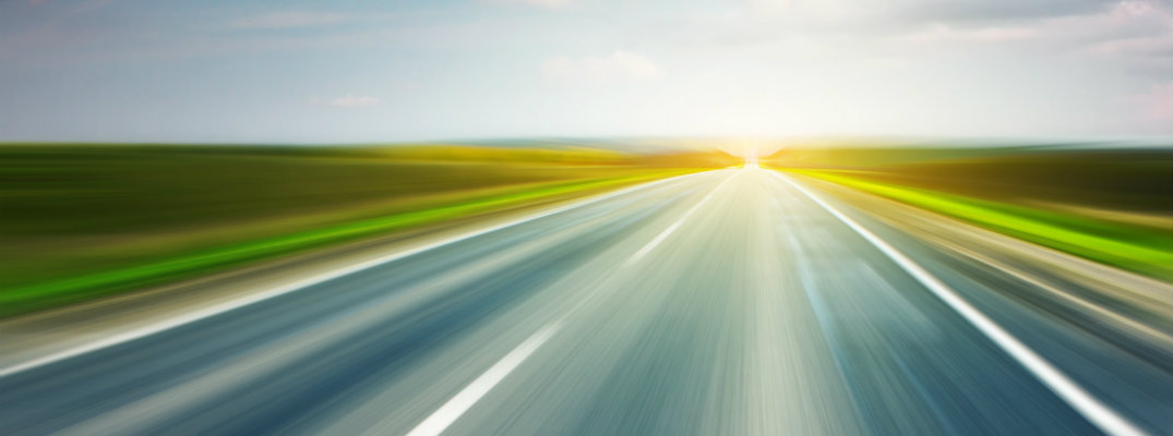 Motion blur image of open highway
