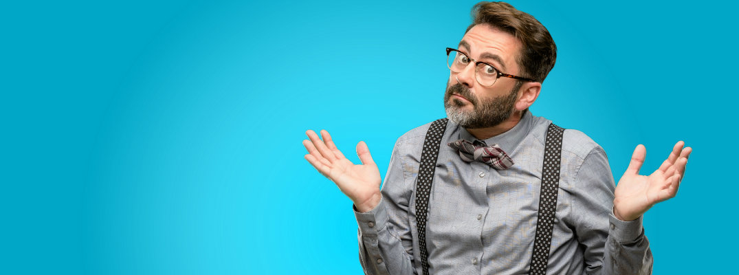 man shrugging in question