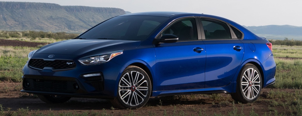 2021 Kia Forte blue side view