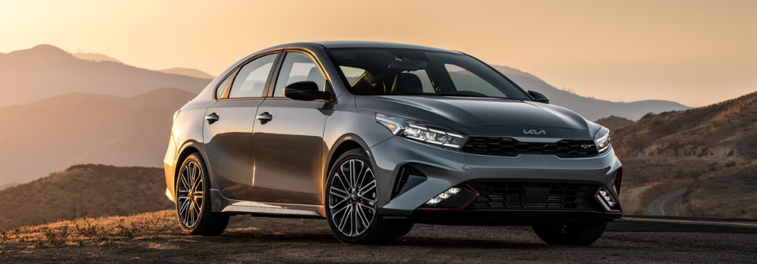 2022 Kia Forte parked at a place during sunset