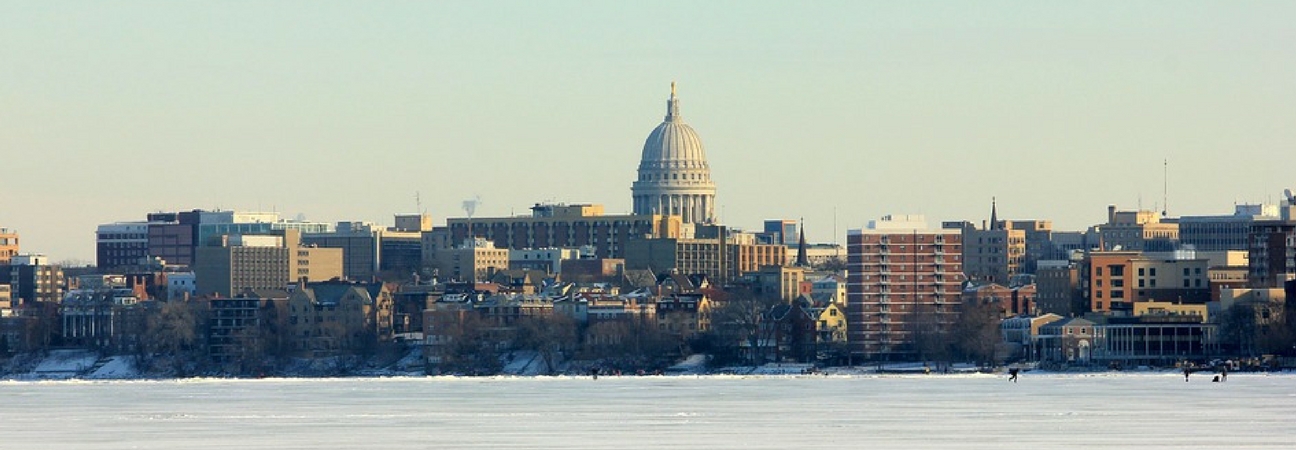 A landscape shot of Madison, Wisconsin