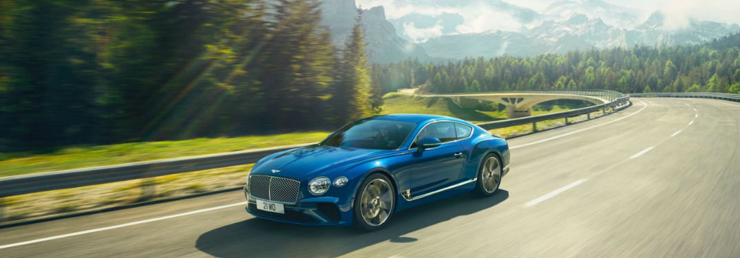 Bentley Continental driving on a country road
