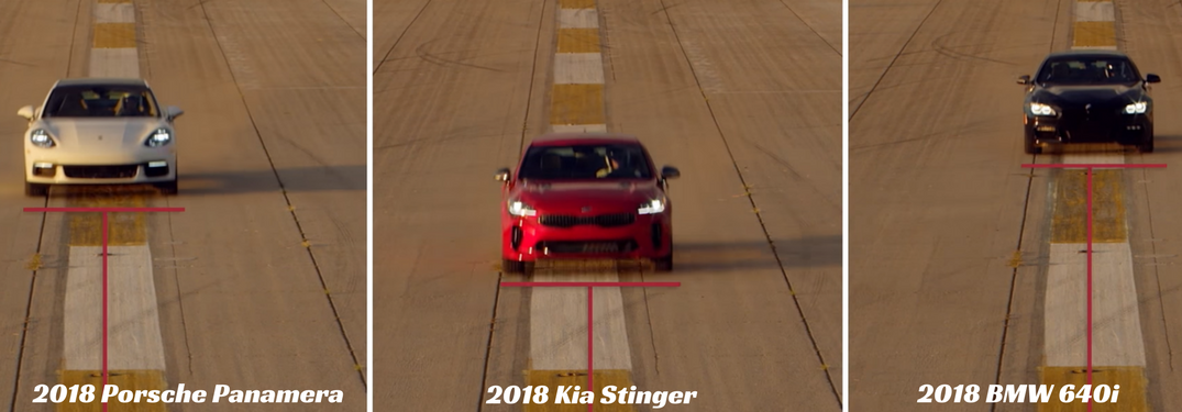 Porsche Panamera, Kia Stinger, BMW 640i compete in a 0-60 acceleration test