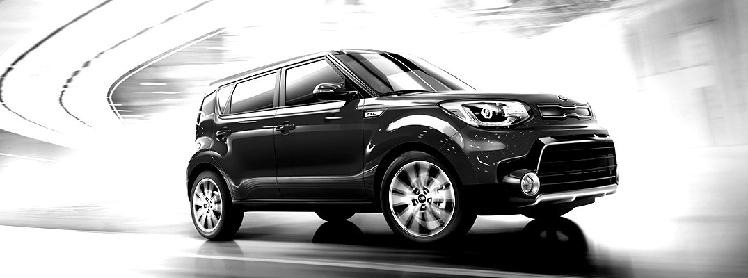 Black and white image of 2018 Kia Soul