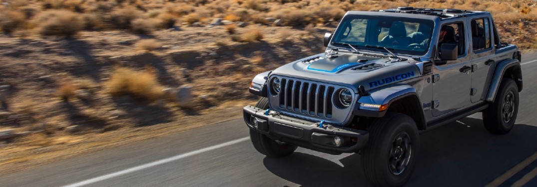 2021 Jeep Wrangler on road in desert