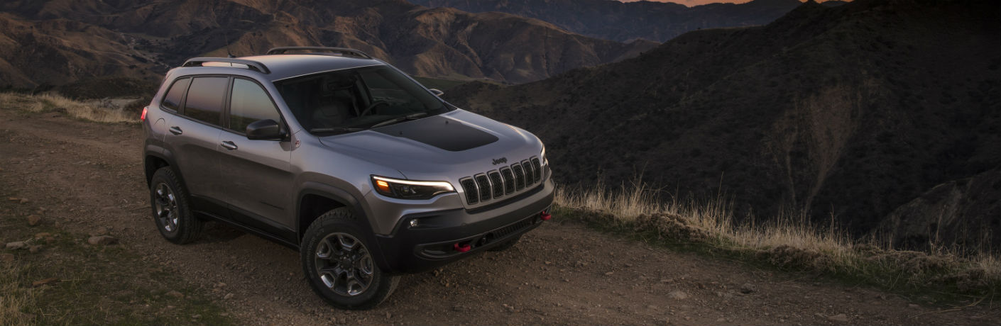 2021 Jeep Cherokee Trailhawk on a trail