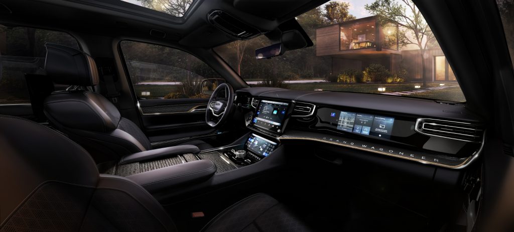 2022 Jeep Grand Wagoneer Concept dashboard and steering wheel