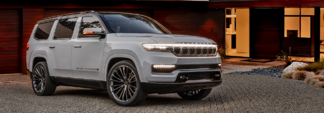 2022 Jeep Grand Wagoneer Concept in residential driveway