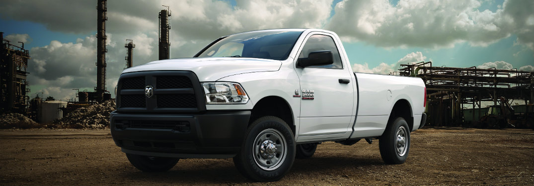 side view of a white 2018 Ram 3500