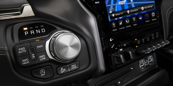 Closeup of 2019 Ram 1500 interior