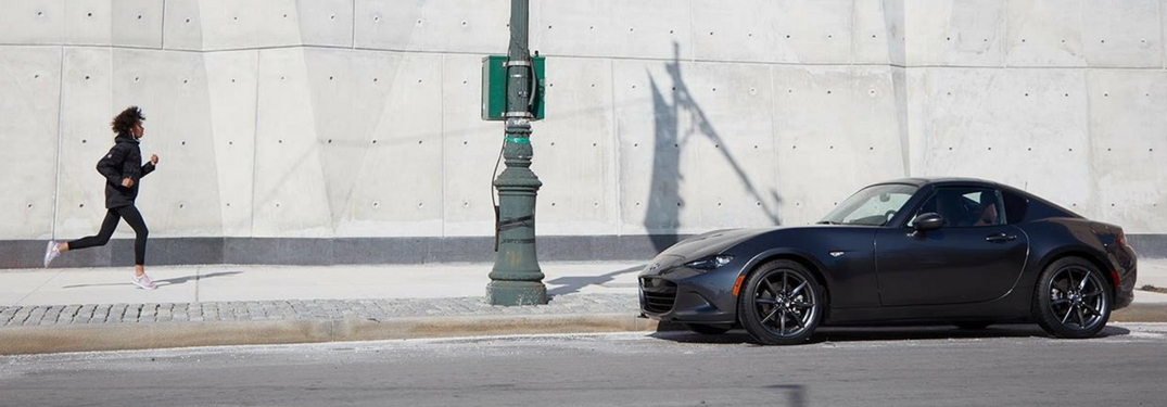 2018 mazda mx-5 rf parked by a runner