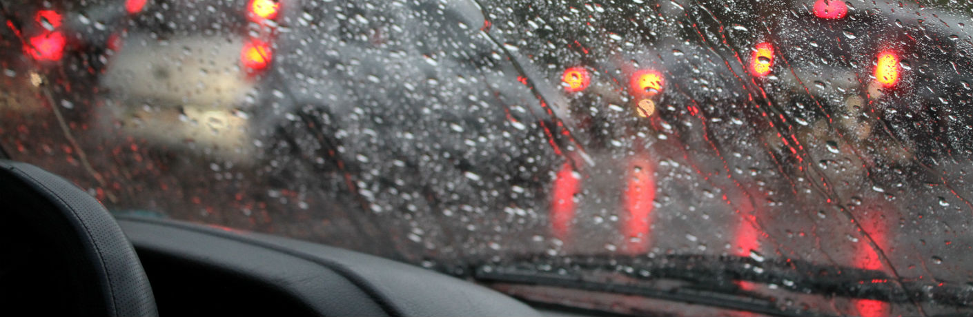 water drops on a car windshield